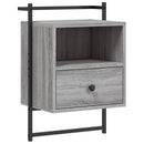 vidaXL 2 db szürke sonoma szerelt fa fali éjjeliszekrény 40x30x61 cm