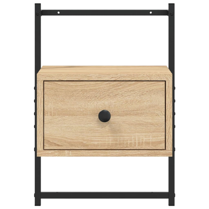 vidaXL 2 db sonoma tölgy fali szerelt fa éjjeliszekrény 35x30x51 cm