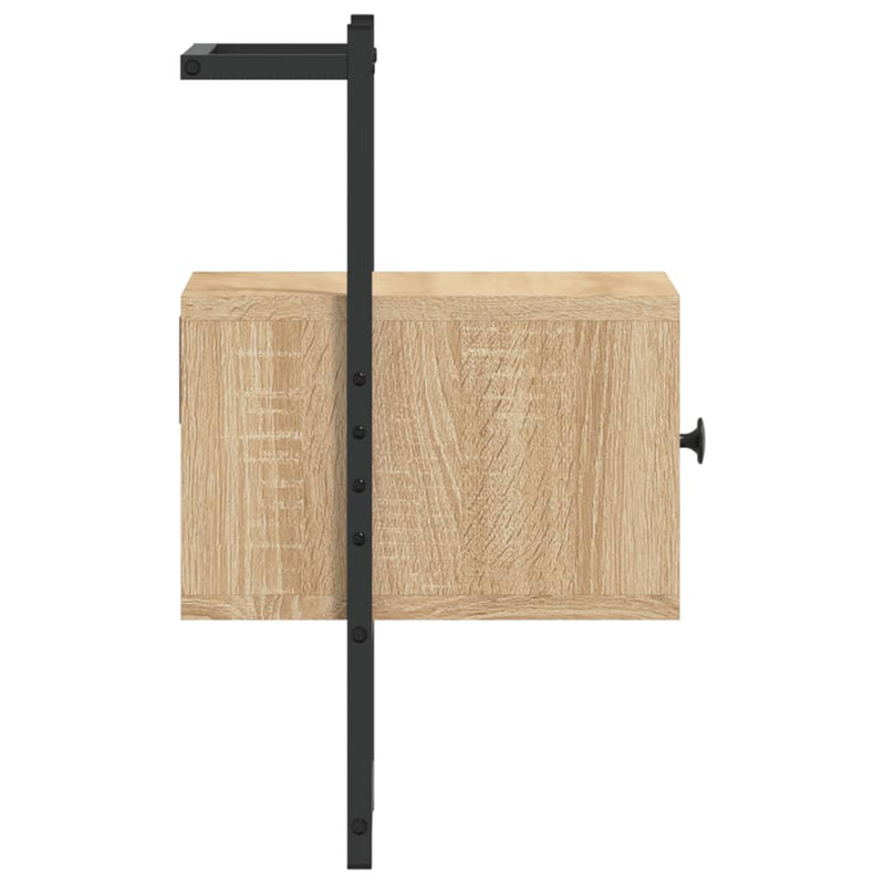 vidaXL 2 db sonoma tölgy fali szerelt fa éjjeliszekrény 35x30x51 cm