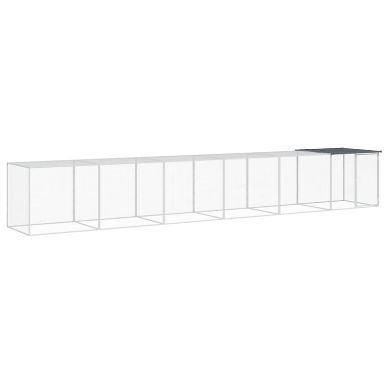 vidaXL antracitszürke horganyzott acél tyúkketrec tetővel 603x98x90 cm