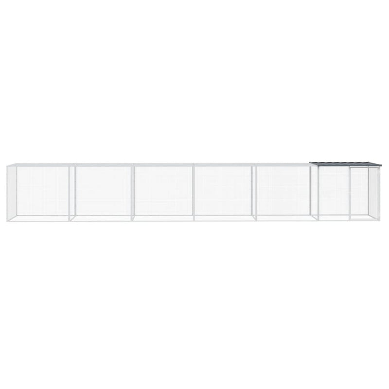 vidaXL antracitszürke horganyzott acél tyúkketrec tetővel 603x98x90 cm