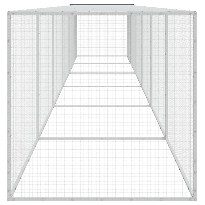 vidaXL antracitszürke horganyzott acél tyúkketrec tetővel 603x98x90 cm