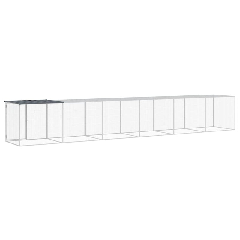 vidaXL antracitszürke horganyzott acél tyúkketrec tetővel 603x98x90 cm