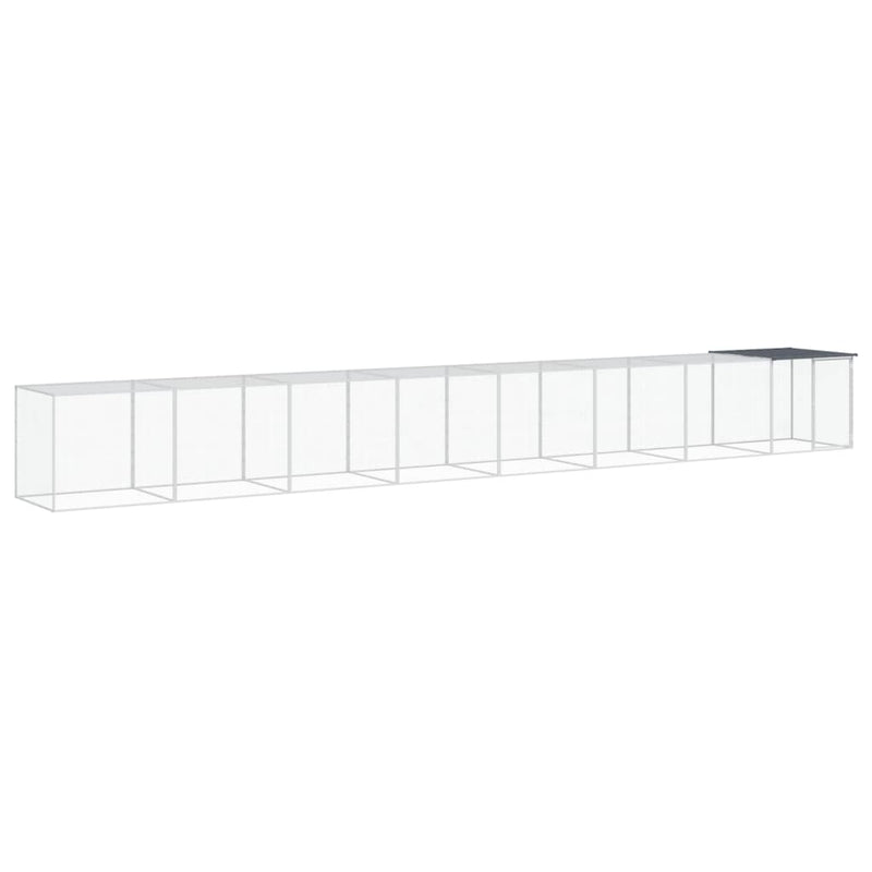 vidaXL antracitszürke horganyzott acél tyúkketrec tetővel 803x98x90 cm