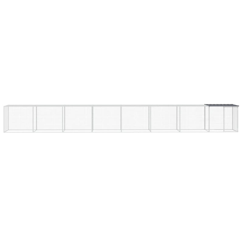 vidaXL antracitszürke horganyzott acél tyúkketrec tetővel 803x98x90 cm