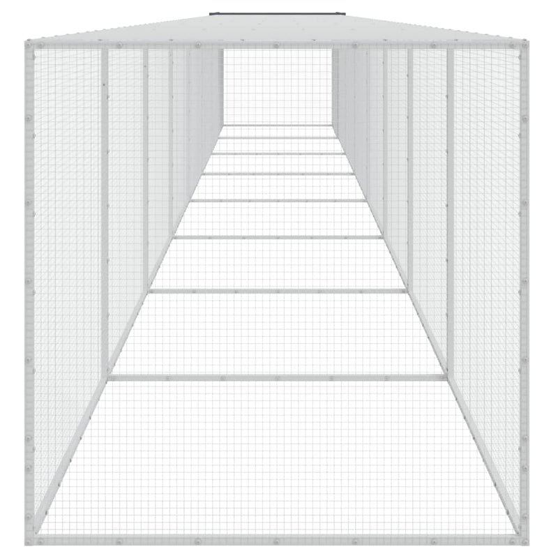 vidaXL antracitszürke horganyzott acél tyúkketrec tetővel 803x98x90 cm