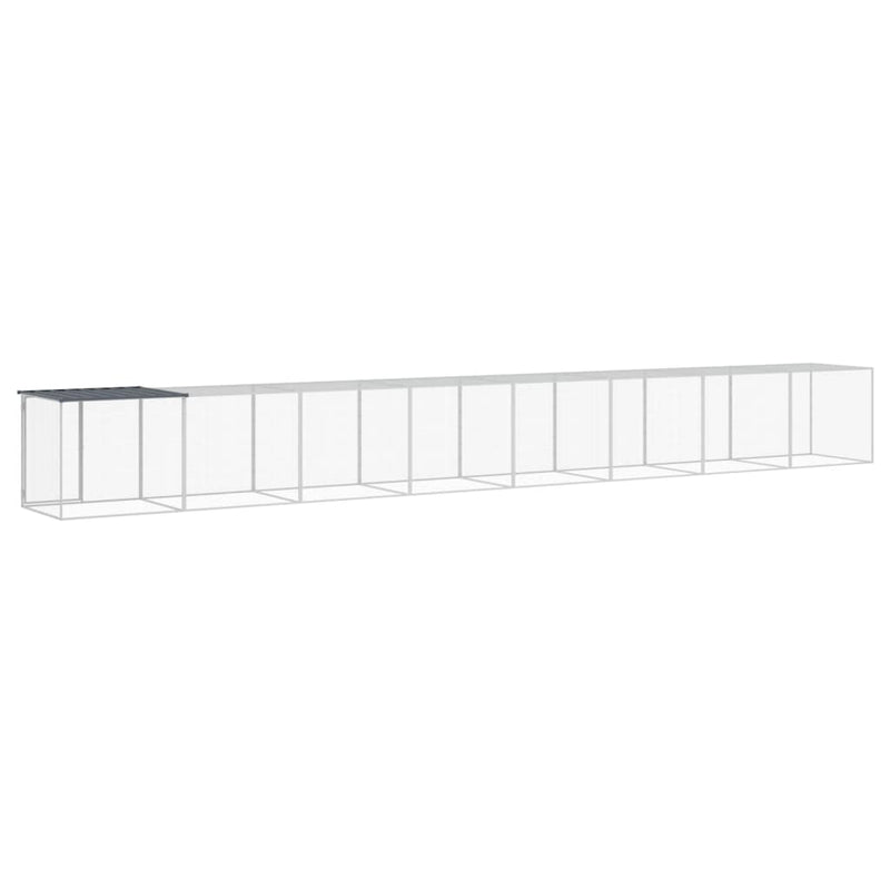 vidaXL antracitszürke horganyzott acél tyúkketrec tetővel 803x98x90 cm