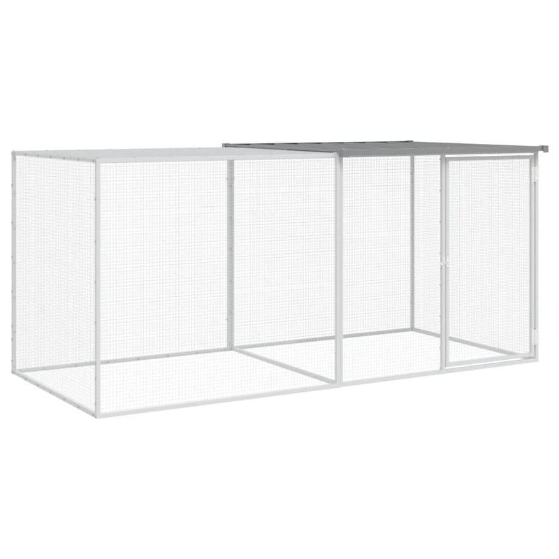 vidaXL világosszürke horganyzott acél tyúkketrec tetővel 203x98x90 cm
