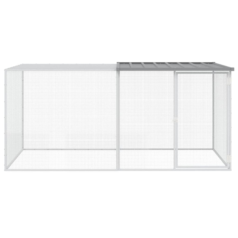 vidaXL világosszürke horganyzott acél tyúkketrec tetővel 203x98x90 cm