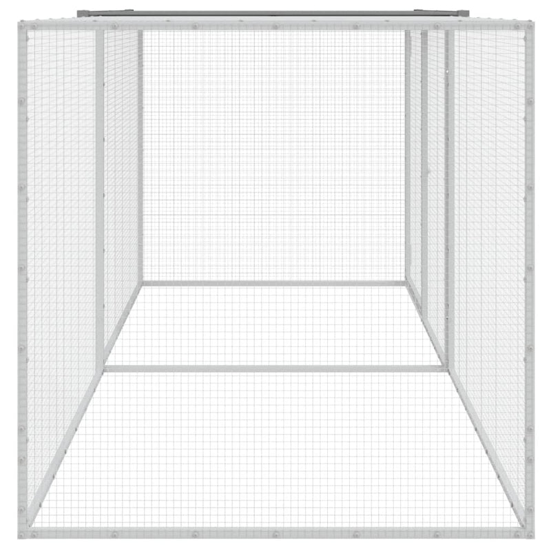vidaXL világosszürke horganyzott acél tyúkketrec tetővel 203x98x90 cm