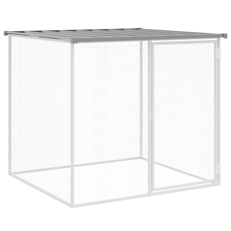 vidaXL világosszürke horganyzott acél tyúkketrec tetővel 203x98x90 cm