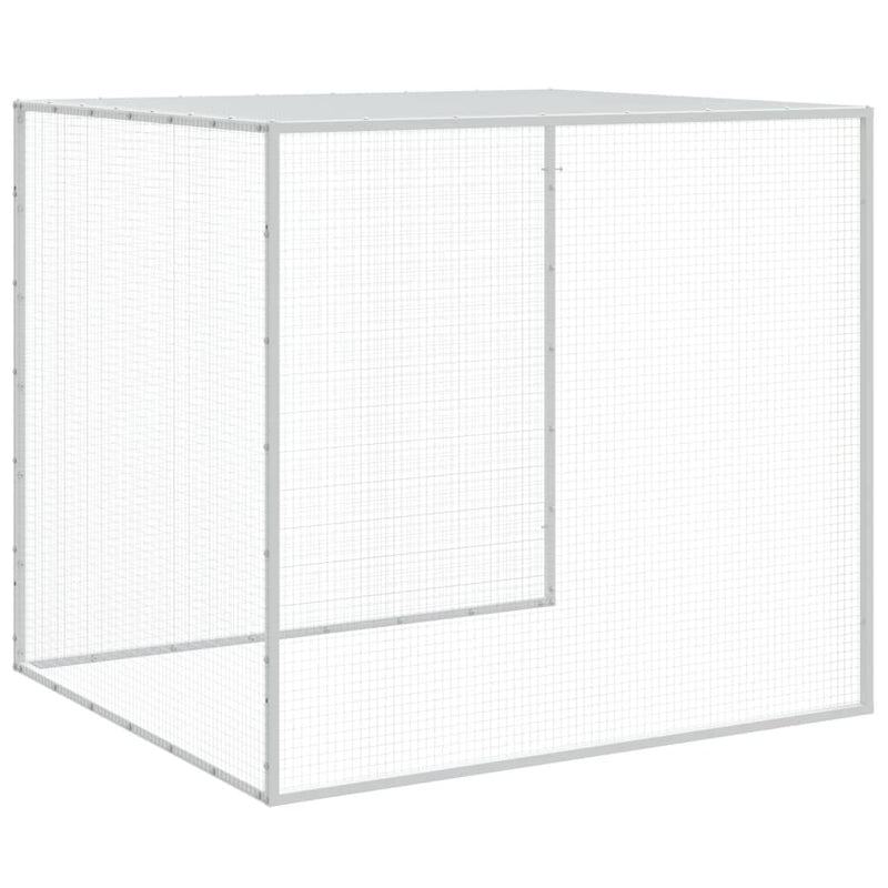 vidaXL világosszürke horganyzott acél tyúkketrec tetővel 203x98x90 cm