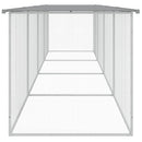vidaXL világosszürke horganyzott acél tyúkketrec tetővel 403x98x90 cm