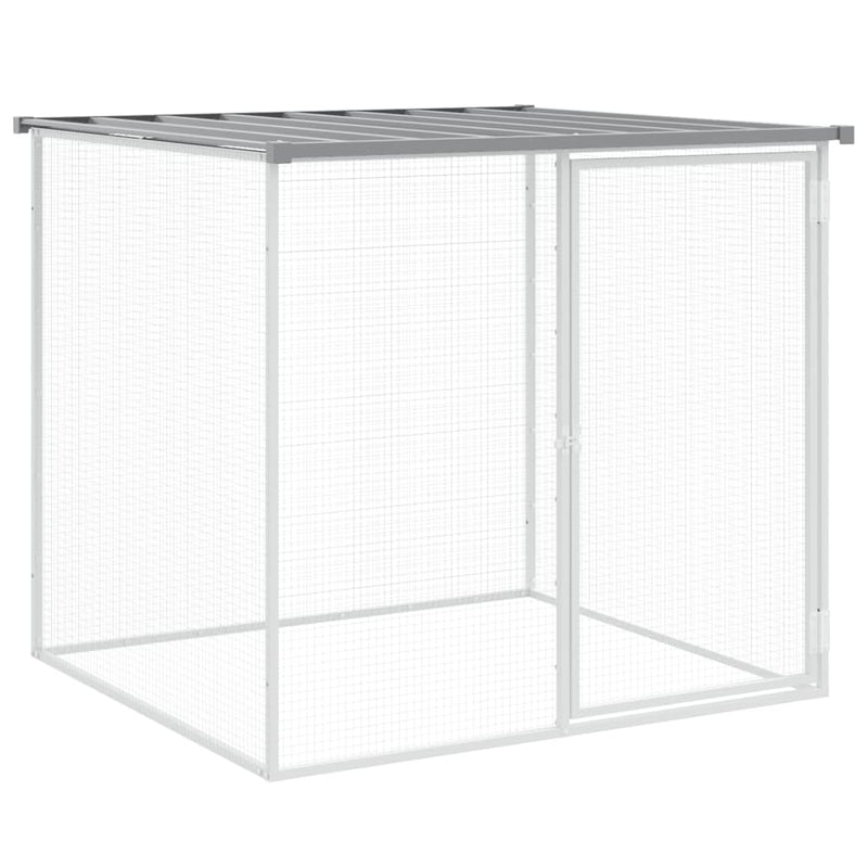 vidaXL világosszürke horganyzott acél tyúkketrec tetővel 403x98x90 cm