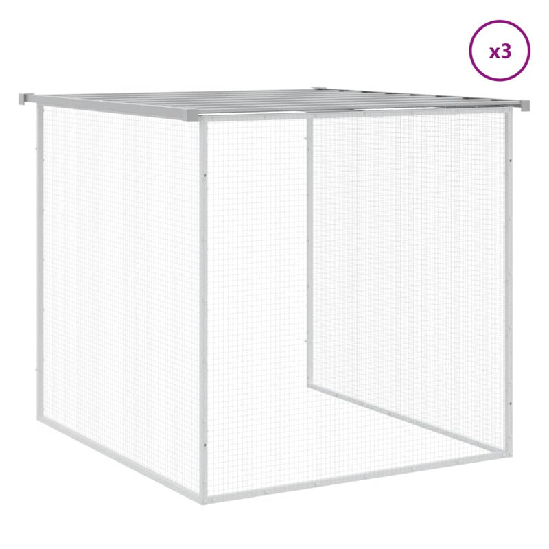 vidaXL világosszürke horganyzott acél tyúkketrec tetővel 403x98x90 cm