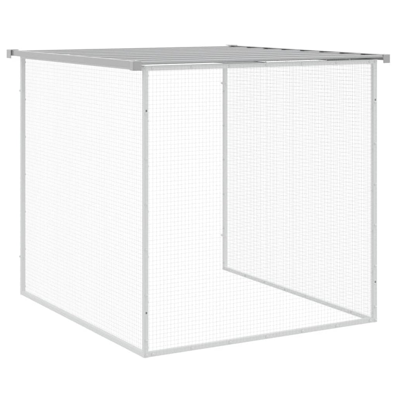 vidaXL világosszürke horganyzott acél tyúkketrec tetővel 403x98x90 cm