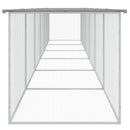 vidaXL világosszürke horganyzott acél tyúkketrec tetővel 603x98x90 cm