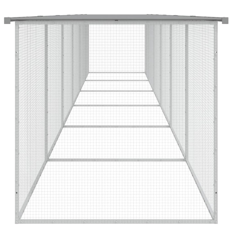vidaXL világosszürke horganyzott acél tyúkketrec tetővel 603x98x90 cm