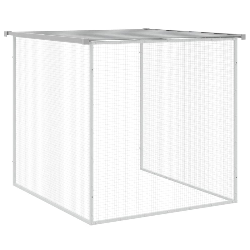 vidaXL világosszürke horganyzott acél tyúkketrec tetővel 603x98x90 cm