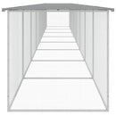 vidaXL világosszürke horganyzott acél tyúkketrec tetővel 803x98x90 cm