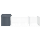 vidaXL antracitszürke horganyzott acél kutyakennel 117 x 405 x 123 cm