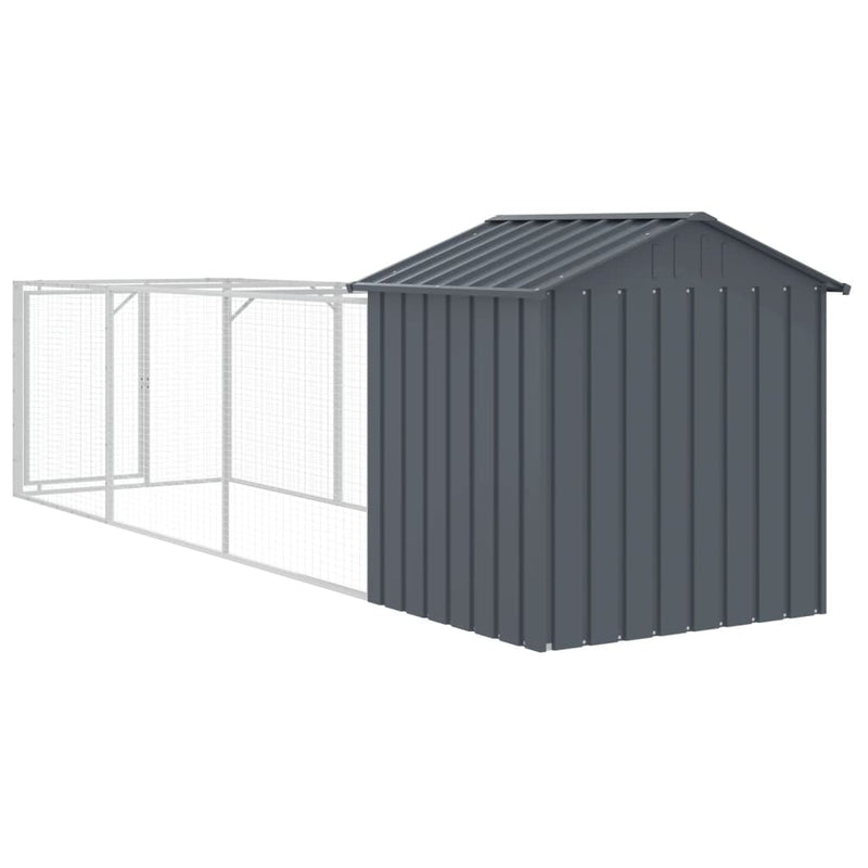 vidaXL antracitszürke horganyzott acél kutyakennel 117 x 405 x 123 cm
