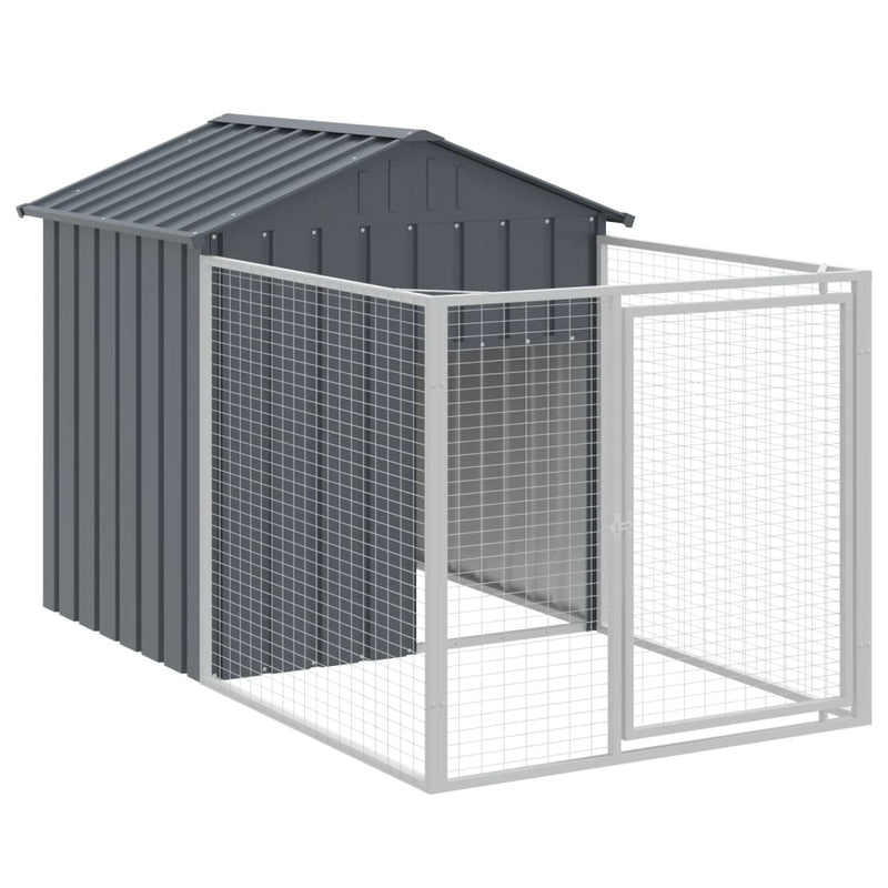 vidaXL antracitszürke horganyzott acél kutyakennel 117 x 405 x 123 cm
