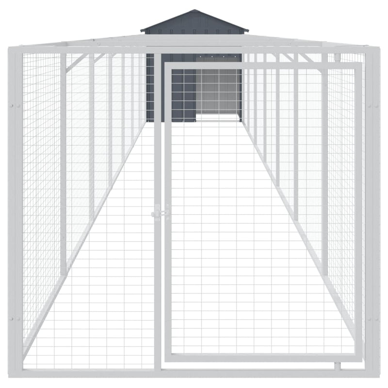 vidaXL antracitszürke horganyzott acél kutyakennel 117 x 813 x 123 cm