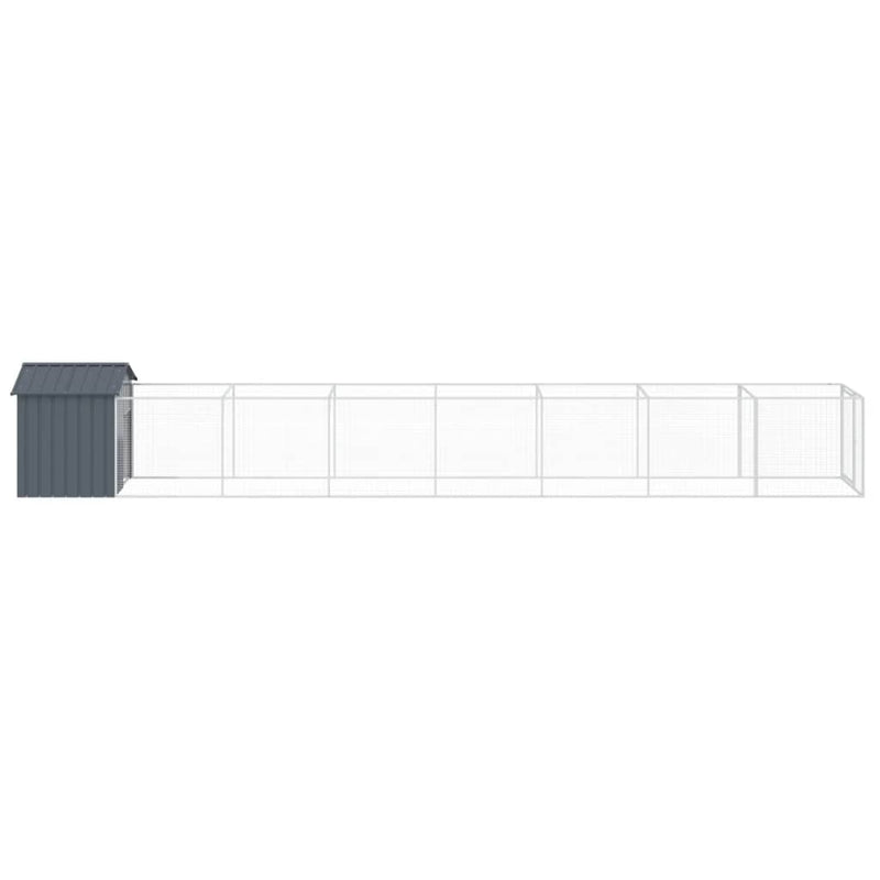 vidaXL antracitszürke horganyzott acél kutyakennel 117 x 813 x 123 cm