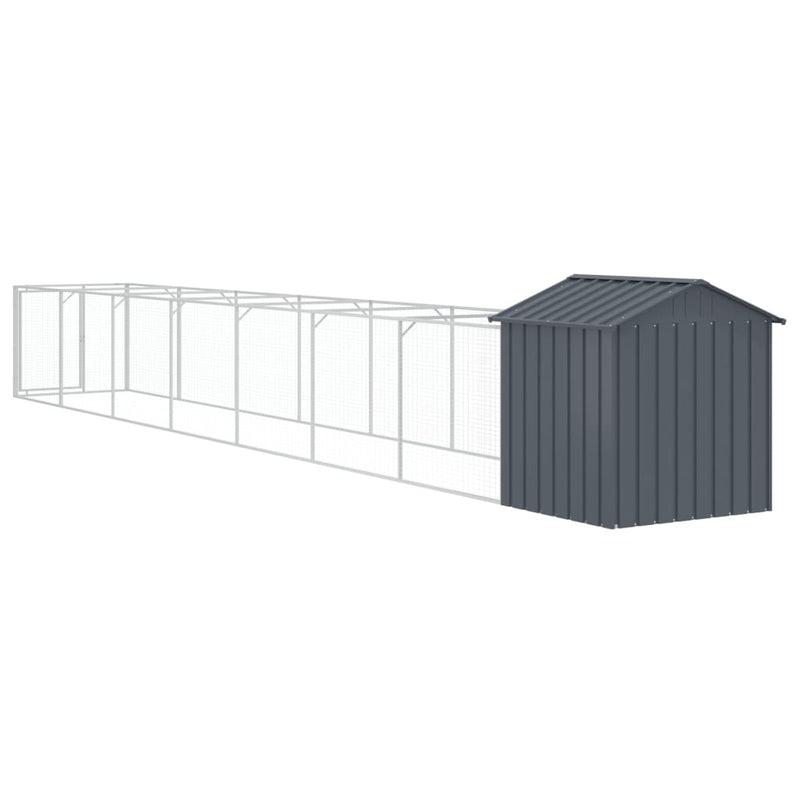vidaXL antracitszürke horganyzott acél kutyakennel 117 x 813 x 123 cm