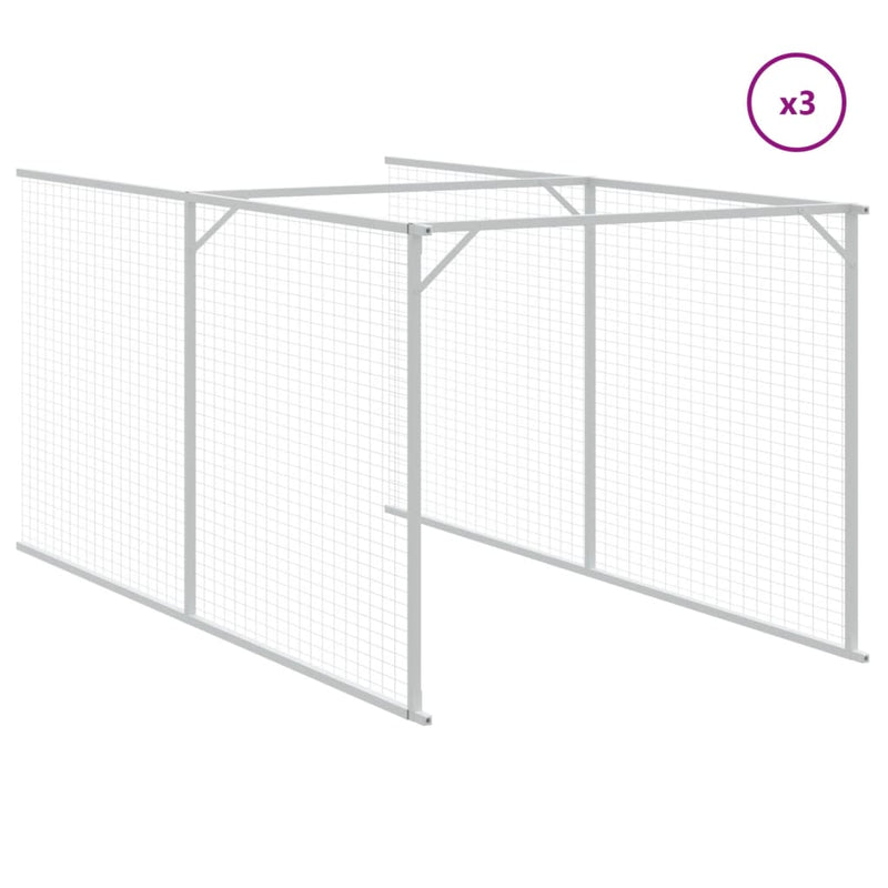vidaXL antracitszürke horganyzott acél kutyakennel 117 x 813 x 123 cm