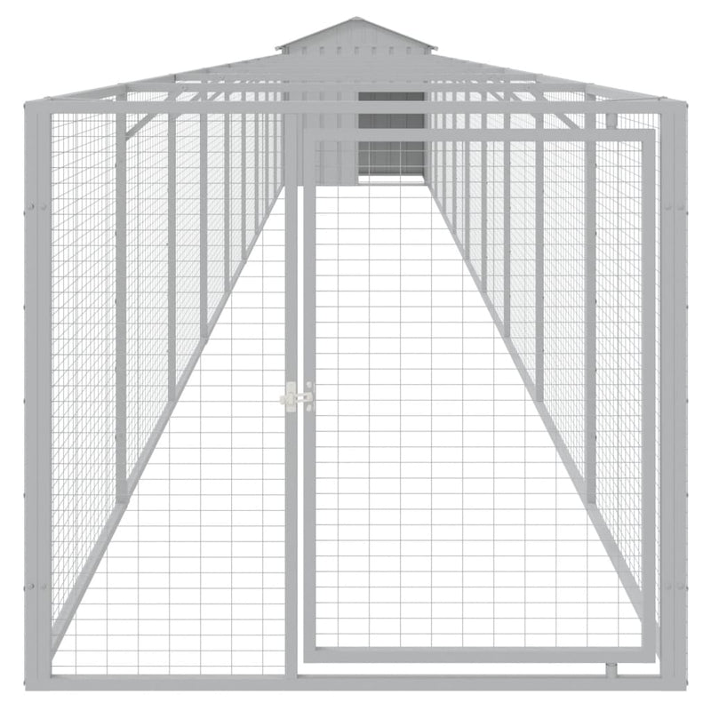 vidaXL világosszürke horganyzott acél kutyakennel 117 x 1017 x 123 cm