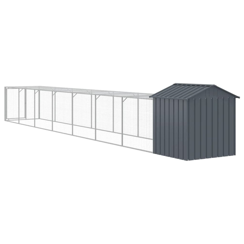 vidaXL antracit horganyzott acél tyúkketrec kifutóval 117x813x123 cm