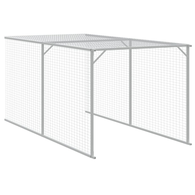 vidaXL antracit horganyzott acél tyúkketrec kifutóval 117x1221x123 cm