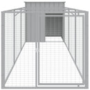 vidaXL világosszürke horganyzott acél kifutós kutyaház 110x405x110 cm