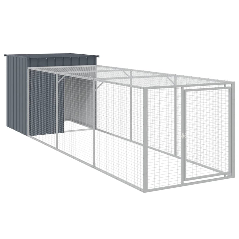 vidaXL antracitszürke horganyzott acél tyúkketrec 110x405x110 cm