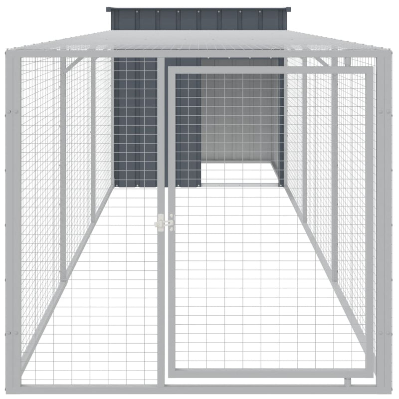 vidaXL antracitszürke horganyzott acél tyúkketrec 110x405x110 cm