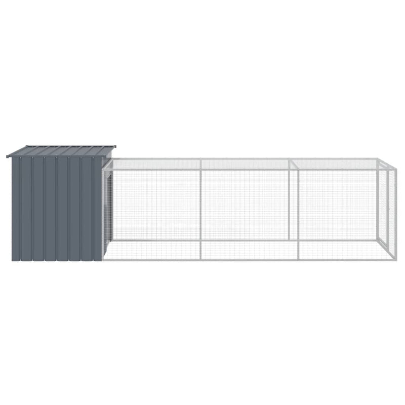 vidaXL antracitszürke horganyzott acél tyúkketrec 110x405x110 cm