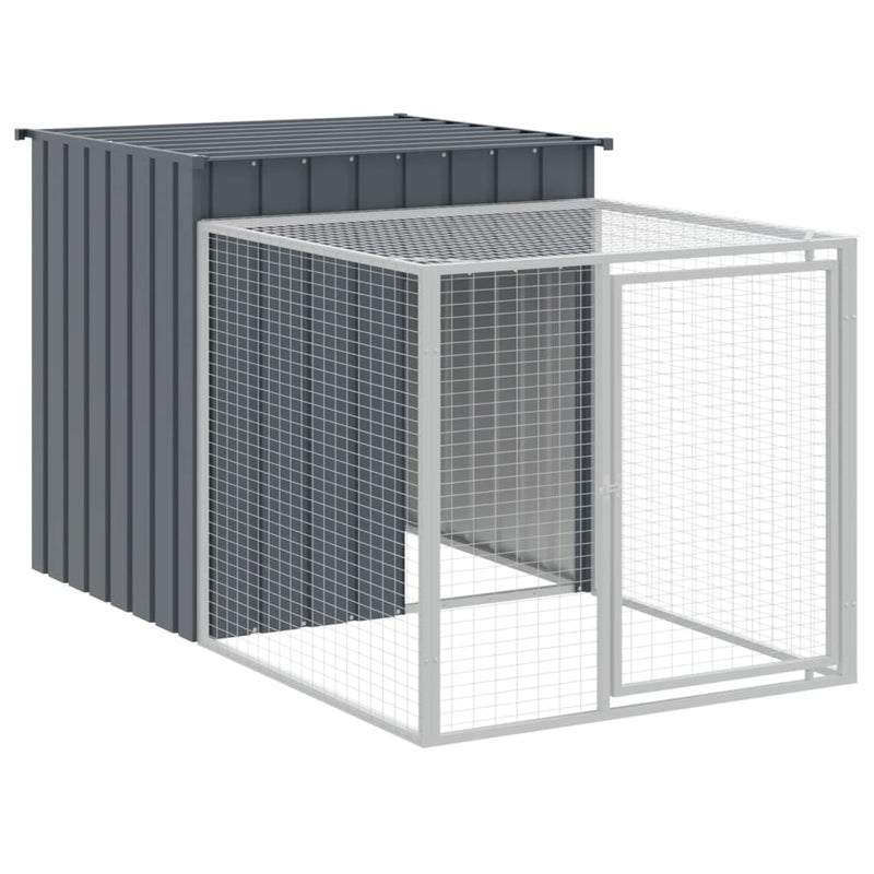 vidaXL antracitszürke horganyzott acél tyúkketrec 110x405x110 cm