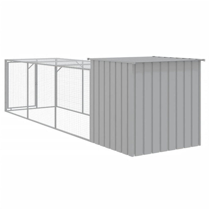 vidaXL világosszürke horganyzott acél tyúkketrec 110x405x110 cm