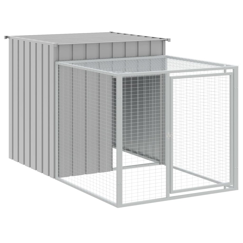vidaXL világosszürke horganyzott acél tyúkketrec 110x405x110 cm