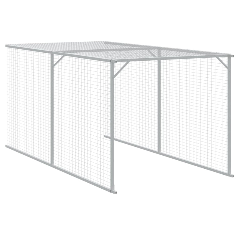 vidaXL világosszürke horganyzott acél tyúkketrec 110x405x110 cm
