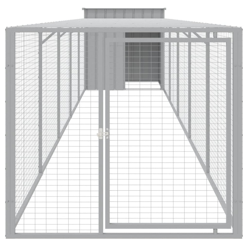 vidaXL világosszürke horganyzott acél tyúkketrec 110x609x110 cm