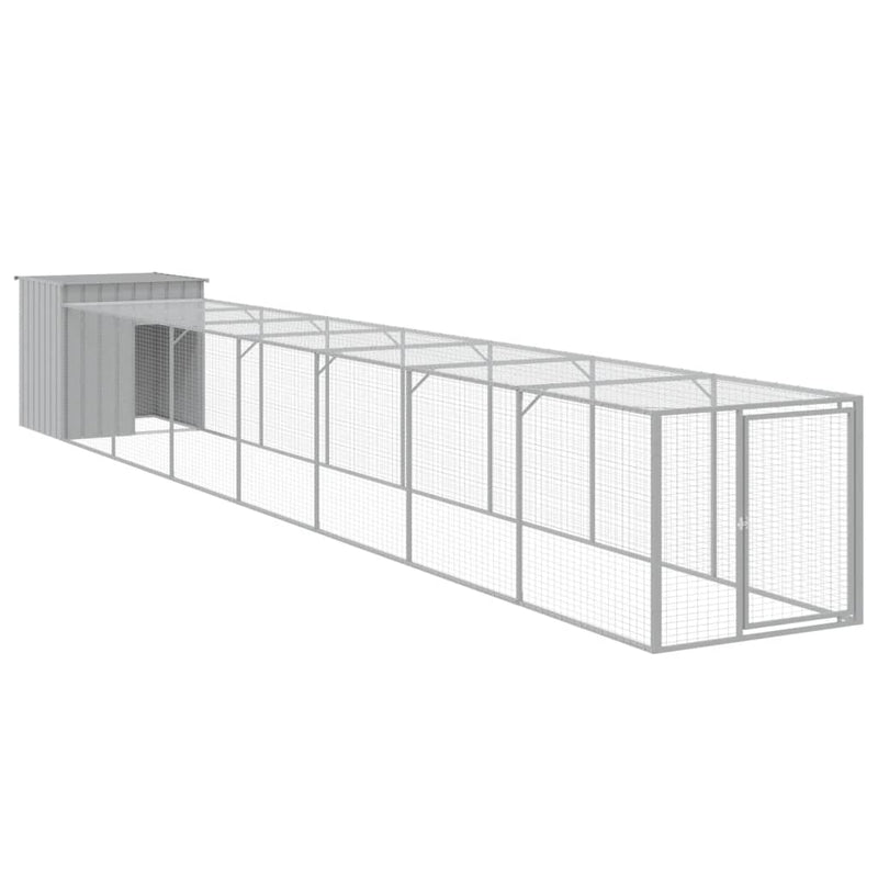 vidaXL világosszürke horganyzott acél tyúkketrec 110x813x110 cm