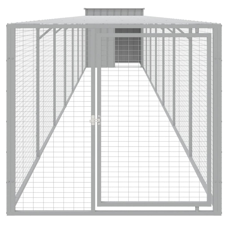 vidaXL világosszürke horganyzott acél tyúkketrec 110x813x110 cm