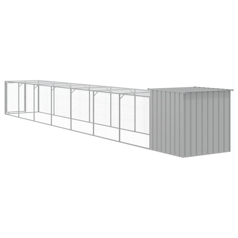 vidaXL világosszürke horganyzott acél tyúkketrec 110x813x110 cm