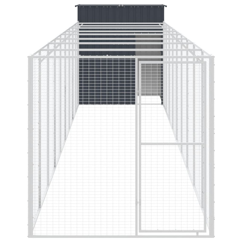vidaXL antracitszürke horganyzott acél kutyakennel 165x1067x181 cm