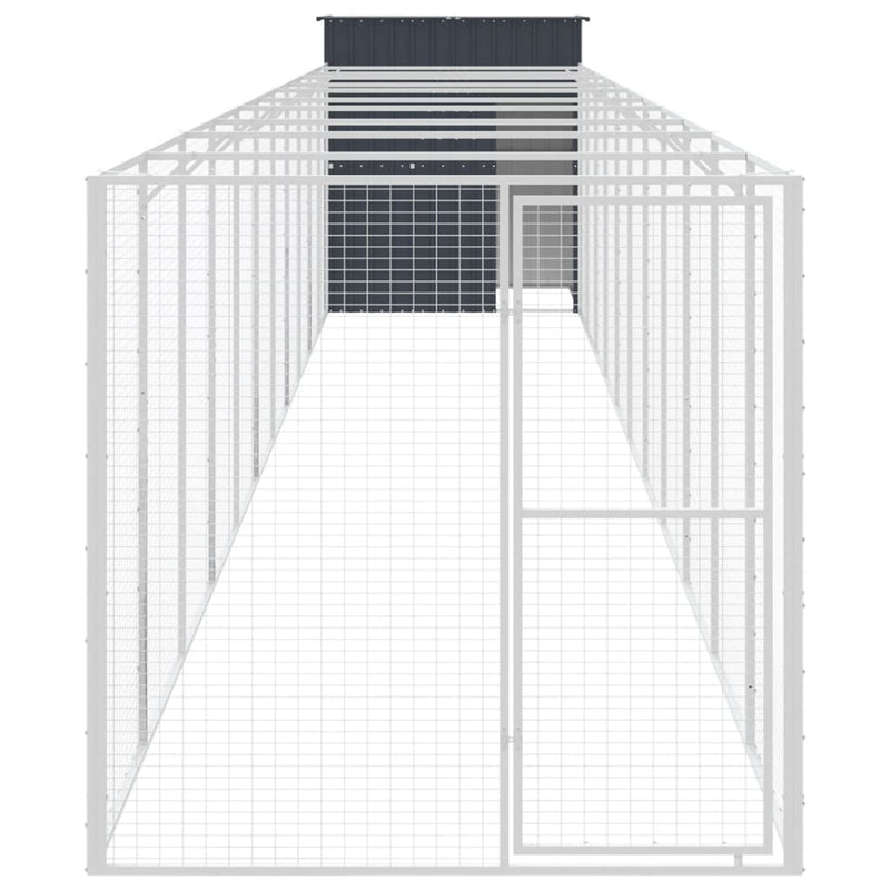 vidaXL antracitszürke horganyzott acél kutyakennel 165x1271x181 cm