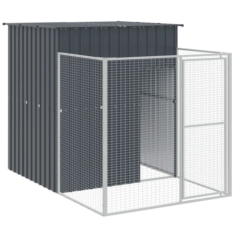 vidaXL antracitszürke horganyzott acél kutyakennel 165x1271x181 cm