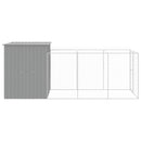 vidaXL világosszürke horganyzott acél kifutós kutyaház 165x455x181 cm